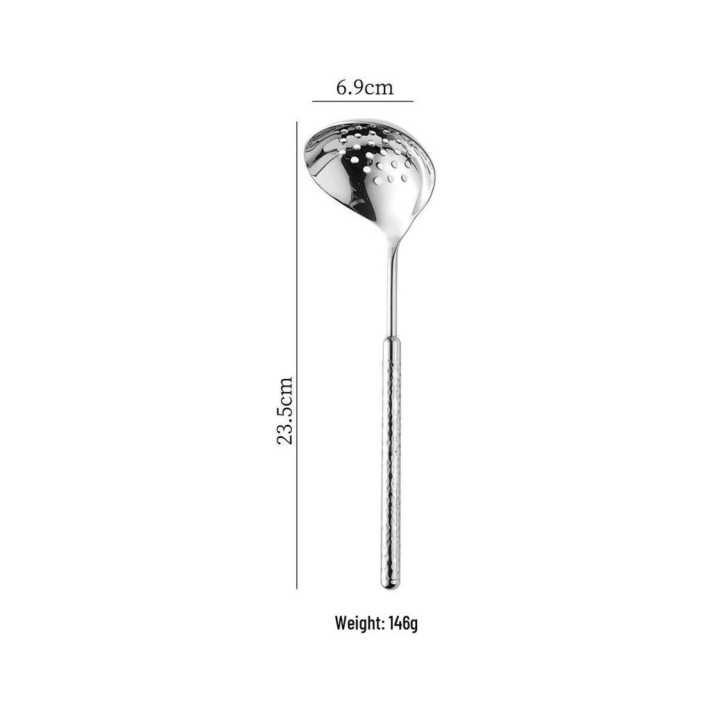 Набор столовых приборов с круглым бриллиантом: Нож для стейка из нержавеющей стали 304, Вилка, Ложка, Лопатка, Половник, Шумовка, Лопатка для жарки.