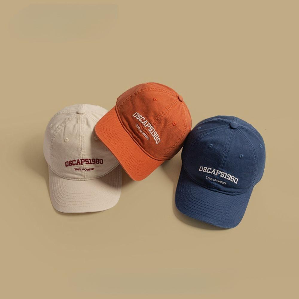 Cotton Letter Embroidered Cap Adjustable Cotton Peaked Hat Casual Sunscreen Baseball Cap Outdoors