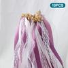 10 шт. Ленточные палочки разных цветов, палочки феи, кружевные ленты для свадьбы, палочка с колокольчиком, свадебный декор, подарки для девичника