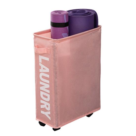 Корзина для белья с колесами Легкое перемещение Большая вместимость Складная конструкция Водонепроницаемая корзина для белья