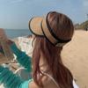 Складная пустая шляпа-цилиндр, летняя шляпа от солнца, универсальная соломенная шляпа для защиты от солнца, женская, знаменитая, летняя, пляжная шляпа для отдыха на море