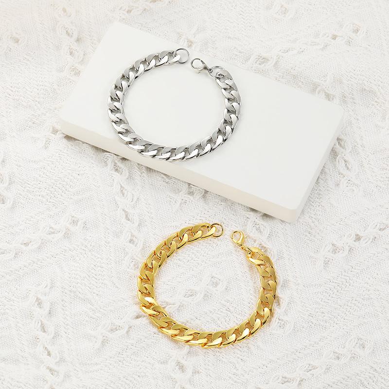 Personalized Hip Hop Fashion Titanium Steel Women's Bracelet Wristband Cuban Chain Accessories