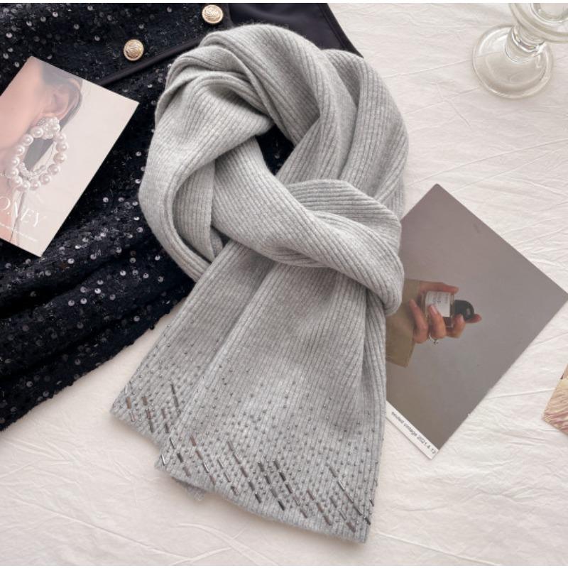 New Wool Knitted Scarf for Women In Winter Korean Style Fashionable and Versatile Warm Student Scarf Soft and Skin Friendly