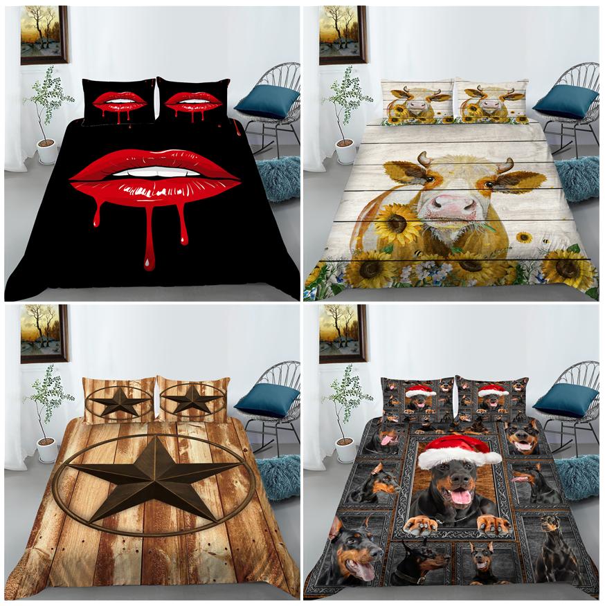 Комплект домашнего постельного белья с 3D цифровой печатью, пододеяльник, односпальная двуспальная кровать, полноразмерное постельное белье для спальни, украшение дома