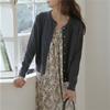 Нежный ретро маленький кардиган с круглым вырезом и золотой пряжкой, женский осенний свободный повседневный базовый вязаный жакет