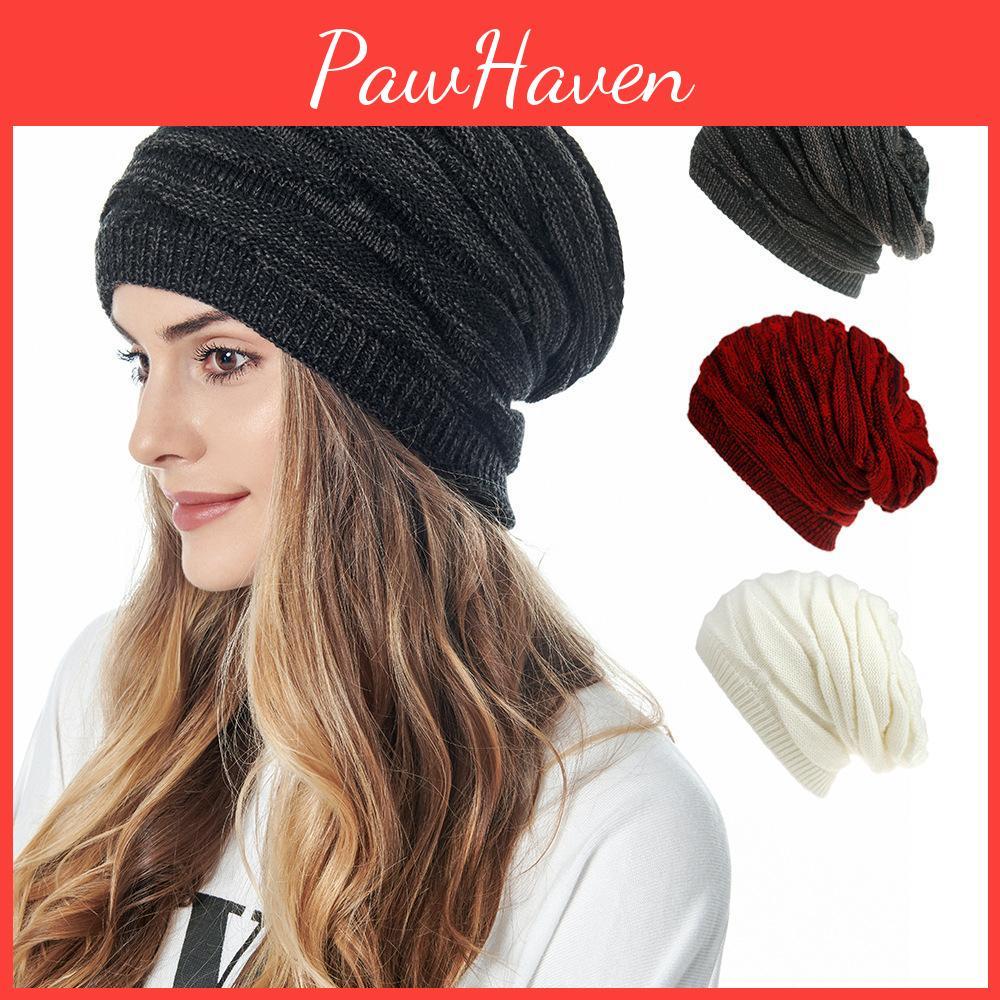 Plus Color Solid Warm Women Knitted Diamond Woven Outdoor Leisure Hat