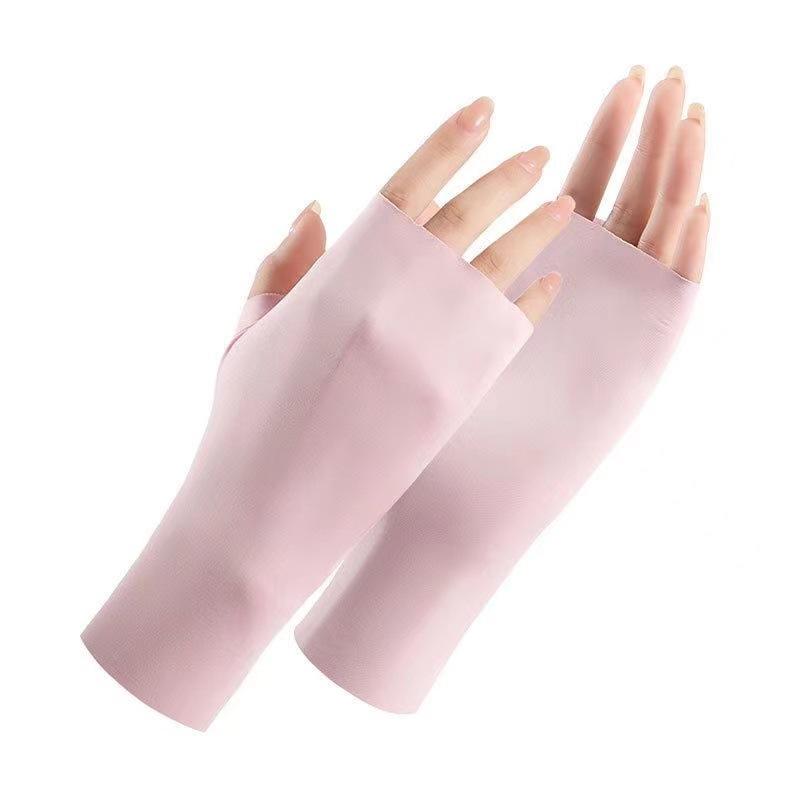 Manicure Half-Finger Gloves, UV Protection Anti-Tanning Thin Breathable Nail Salon Sunscreen Gloves