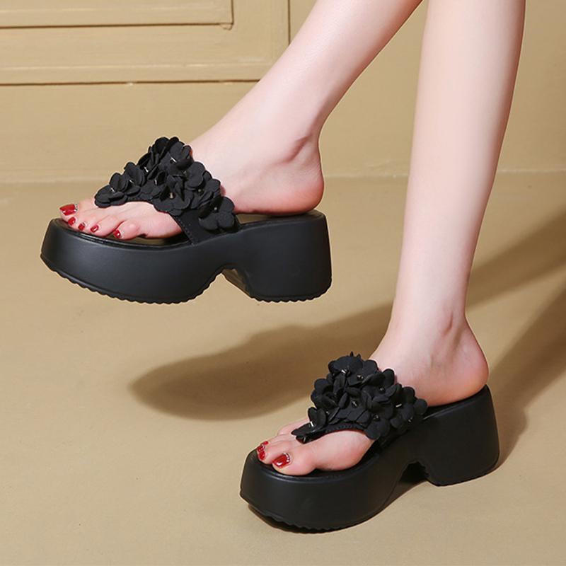 Fashion High Heels Women Slippers Clip Toe Flower Shoes Fashion Woman Heeled Sandals 2025 SummerDress Designer Pumps Mujer Zapatillas