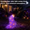 Energy Saving Solar Lawn Lamps Halloween Witch Garden Stake Light, Waterproof Metal Flying Broomstick Weather Resistant Outdoor Figures Pathway Light