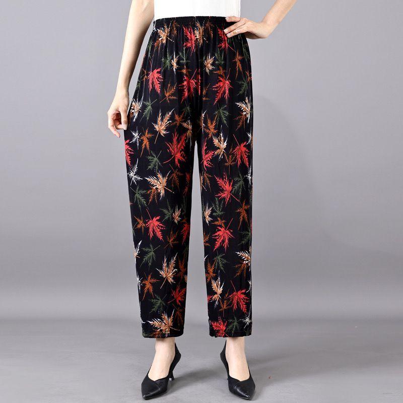 Summer Thin Women's Pants Loose High Waist Large Size Women's Stretch Casual Pants