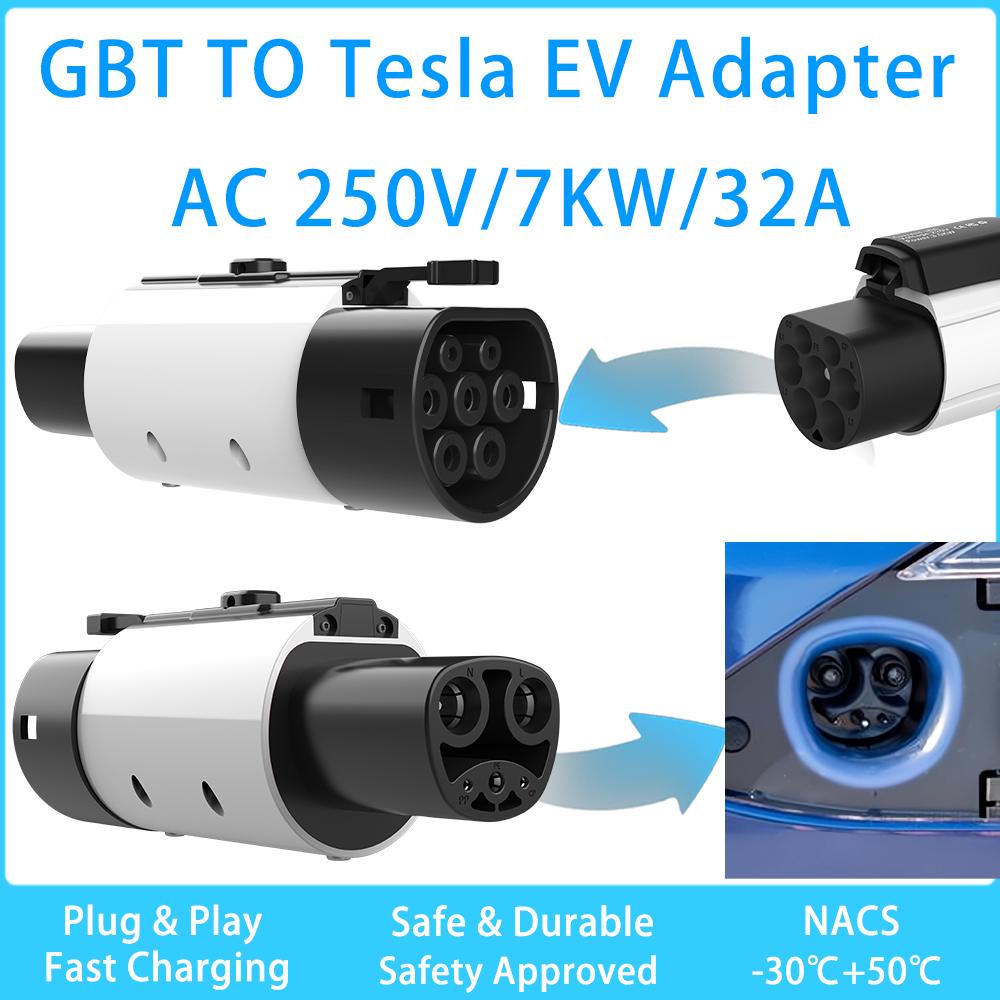 Адаптер Unirise GBT на Type2 для зарядного устройства электромобиля Конвертер GB/T на Tesla EV Коннекторы GB на Type1 EVSE для адаптера зарядки электромобиля