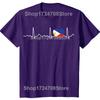Funny Filipino Heartbeat I Love Philippines Flag Heart T-shirts Men Fashion Casual Tshirt 100% Cotton Loose Oversized T Shirt
