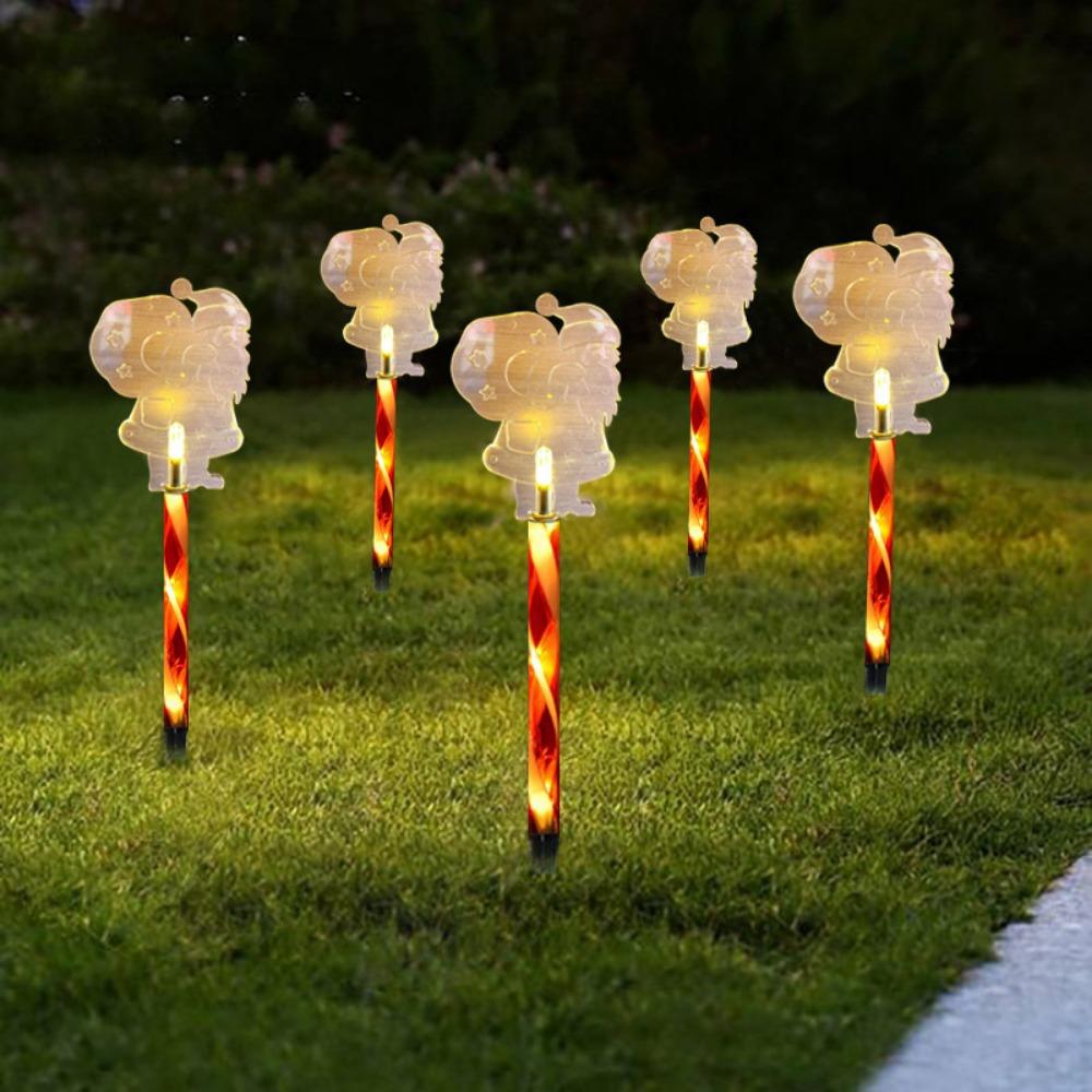 5 шт./набор Снежинка Рождественская елка Наземный светильник 8 режимов Дед Мороз Солнечные огни Газон