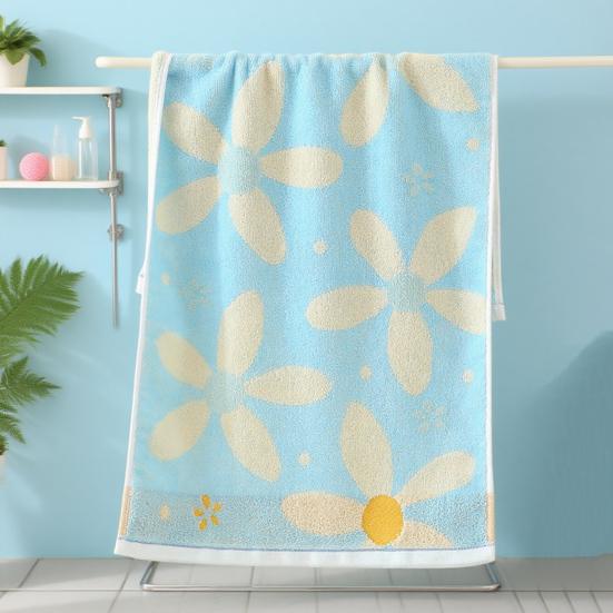 Floral Bath Towel Cotton Soft Absorbent Hand Towel Fast Drying Washcloth Bathroom Towel for Face Spa Kitchen Gym Hotel