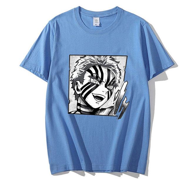 Demon Slayer Anime Japanese Harajuku Tshirt Rengoku Akaza Twelve Kizuki Cartoon Printed Kimetsu No Yaiba T Shirts Oversized Unisex Streetwear