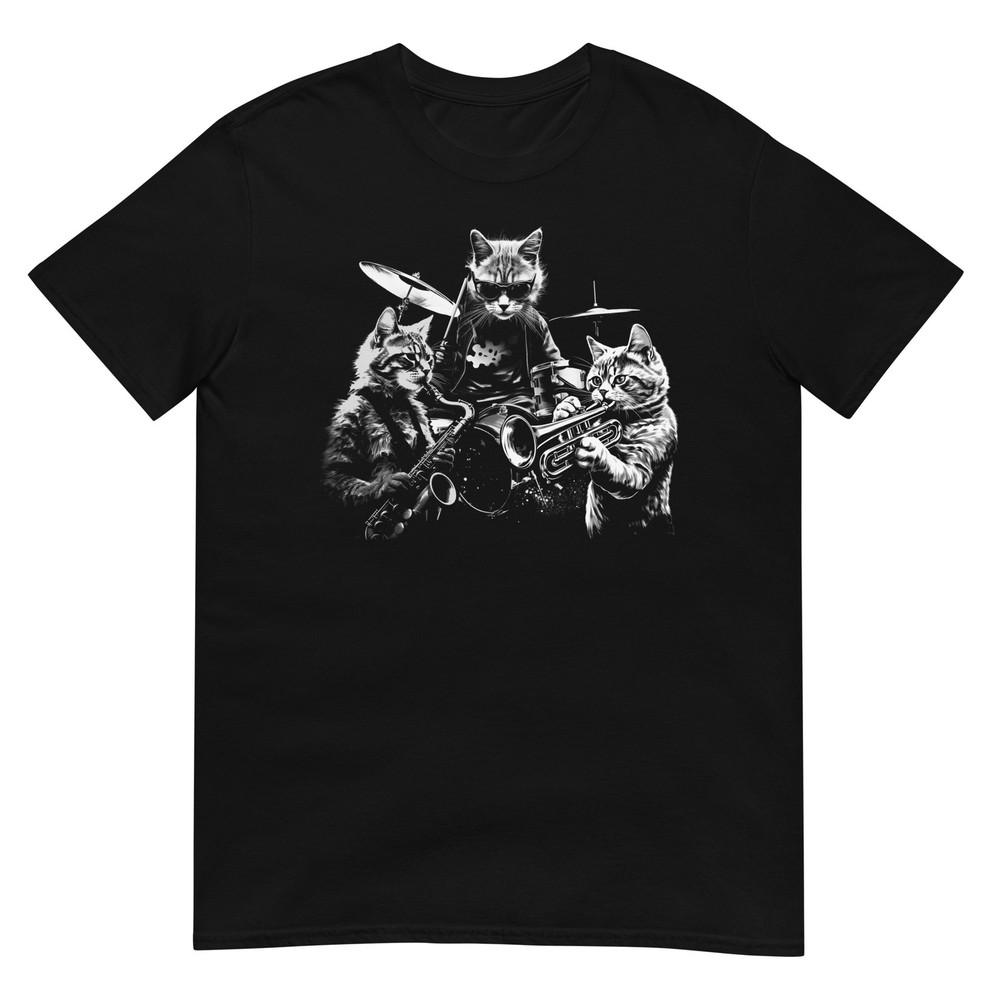 Cat Tshirt Jazz Band Tee Kitty Cats Lover Pet TShirt Unisex Design Unisex T-Shirt