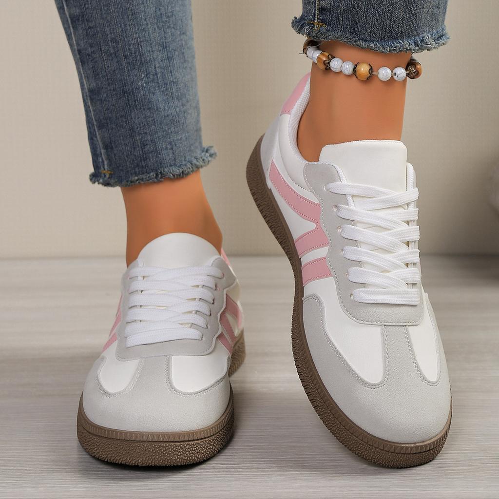 Внешняя торговля 2025 новые большого размера белые туфли женские ретро повседневная мода круглый носок спортивные для бега на плоской подошве