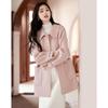 Si Shui Nian Hua Women's Elegant Mid-Length Wool Blend Coat