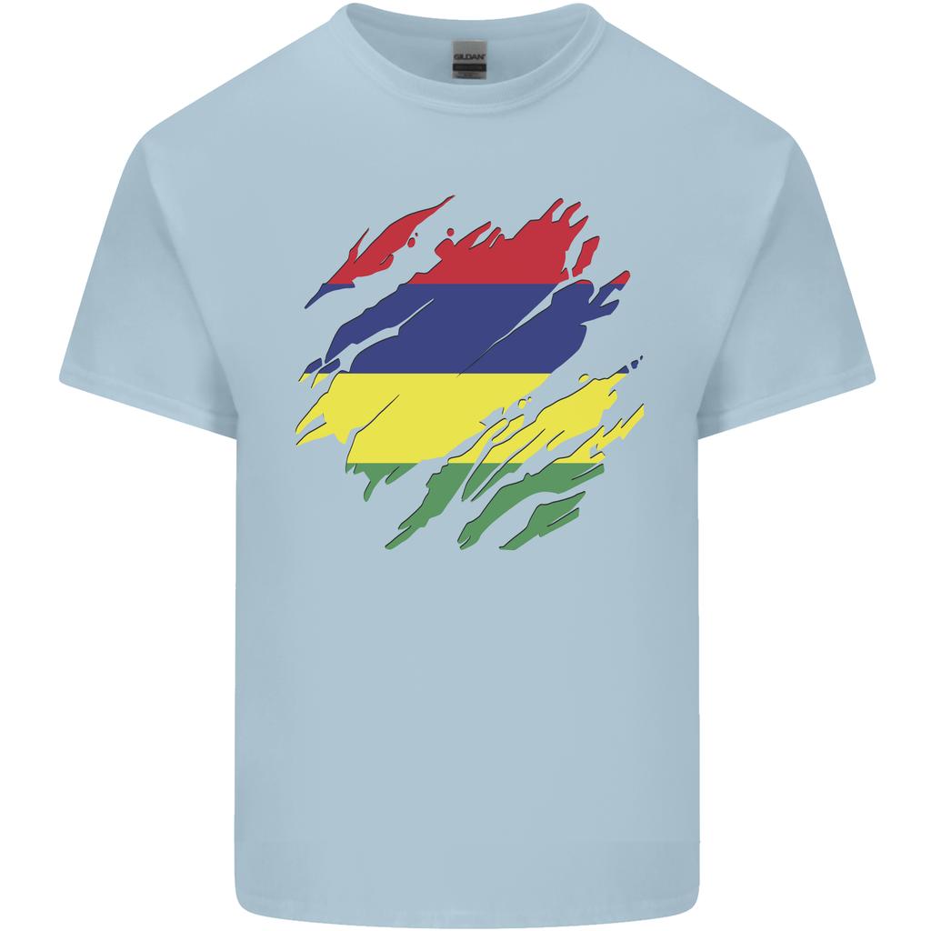 Torn Mauritius Flag Mauritians Day Football Unisexs Light Cotton TShirt