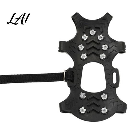 Winter Hiking Accessories 1 Pair Ice Cleats Crampons with 11 Studs Outdoor Walking Steel Claw Traction Snow Grips Non-slip Shoes Boot Spikes