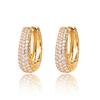 RAKOL Hollow Gold Color Hoop Earrings for Women Paved Dazzling CZ Stone Luxury Trendy Female Circle Earrings Statement Jewelry