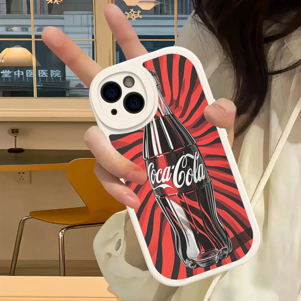 Горячий C-Coca Напитки C-Cola Чехол для телефона Для Iphone 16 15 14 13 12 11 Pro Max Plus Кожаный Мягкая задняя крышка