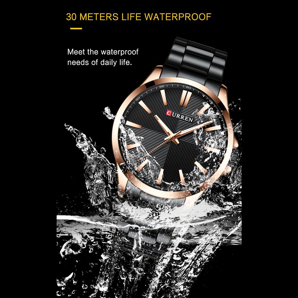 CURREN Мужские часы Роскошные брендовые модные деловые мужские часы из нержавеющей стали Кварцевые наручные часы Мужские водонепроницаемые часы