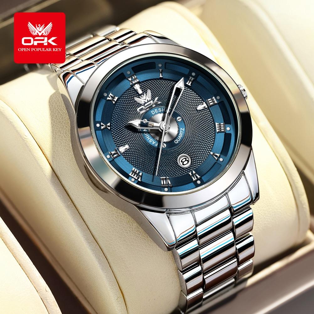 OPK brand watch waterproof luminous calendar business quartz form calendar simple men's watch 6056