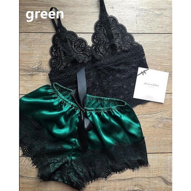 Женские сексуальные пижамные комплекты Ropa De Dormir, кружевные шорты без рукавов на бретельках, комплект для сна