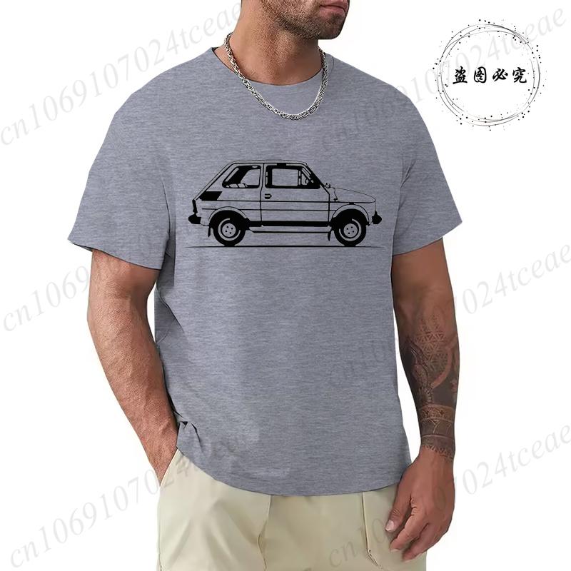 Brand Design T-Shirts Summer New Classic Old Car Print Man Fashion T-Shirts Mens Clothing Car Cartoon Tshirt Family T Shirts Top