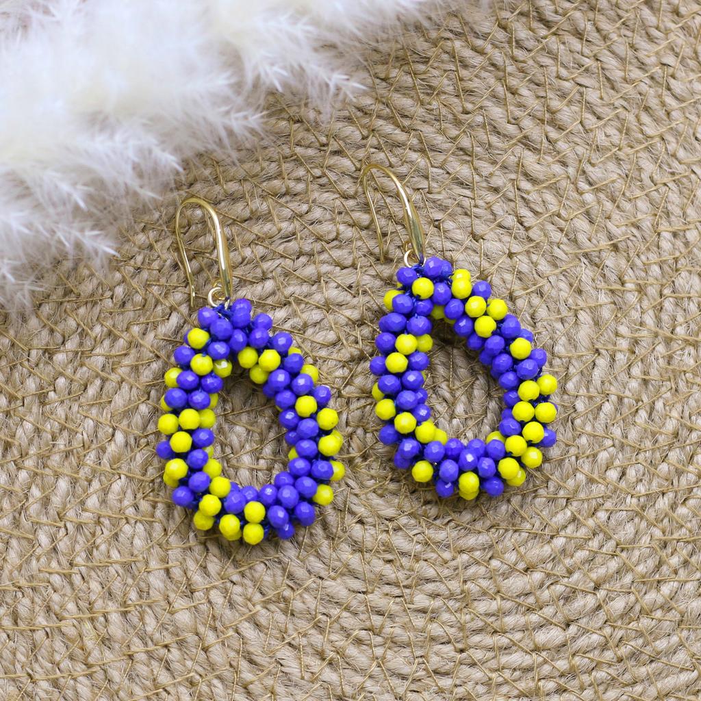Small Earrings National Flag Colors Water Drop Earrings for Handmade Beads Crystal Earrings Gift Jewelry EA124