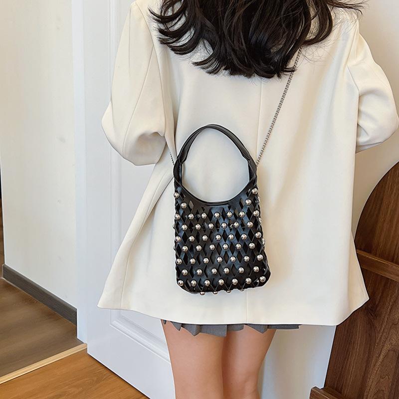 Полая сумка через плечо для женщин, маленькая сумка через плечо, пляжная сумка, модная