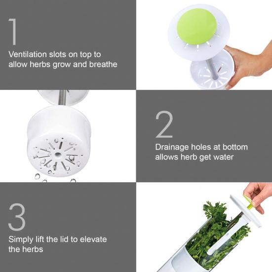 Банка для хранения трав, Банка для хранения трав в холодильнике, Банка для хранения трав с вентиляционными отверстиями и дренажными отверстиями