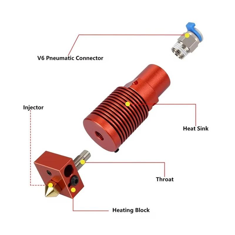 Детали 3D-принтера для CR10S Pro Ender 3 Комплект хотенда 0,4 мм Сопло Нагреватель Термистор Экструзия Собранный Экструдер для CR-10 MAX