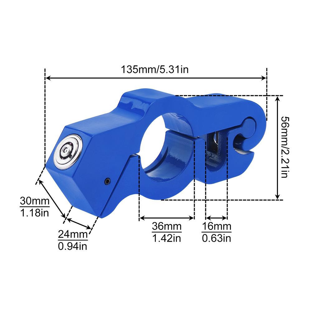 1piece Heavy Duty Adjustable Anti Theft Handlebar Lock for Motorcycles Mopeds Sports Bikes Scooters and ATVs with 2 Keys