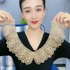 Hollow Polyester Shawl Fake Collar (Pearl Lace Fake Collar) Collar Versatile Practical Buttons