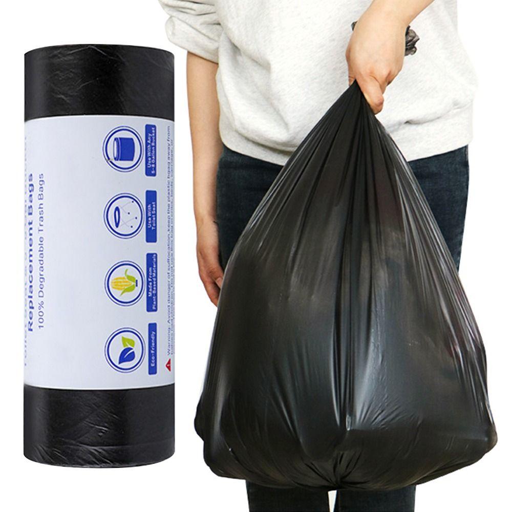 30Bags/Roll Trash Can Bin Garbage Bag Points Off Plastic Bags Rubbish Bag Bathroom Kitchen