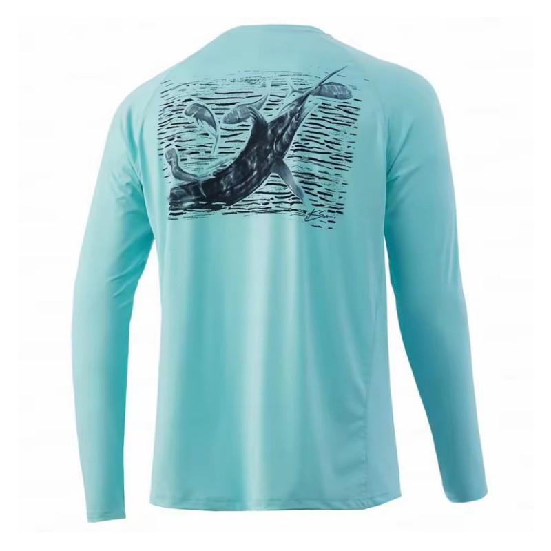 Mens Quick Dry Fishing Shirt UPF 50 UV Protection Breathable Outdoor Sports Jersey Summer Fall