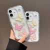 Luxury Cream Drop Glue Handmade 3D Butterfly Case for iPhone 16 Pro Max 15 14 Plus 13 12 Pro 11 Shock Protection Cover