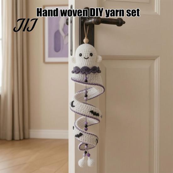 Easy Crochet Ghost Tutorial Kit DIY Kit, Ghost/Penguin/Deer/Gingerbread Man/Pumpkin Shape, Spiral Handicraft Gift for Enthusiasts Crafting Ornament