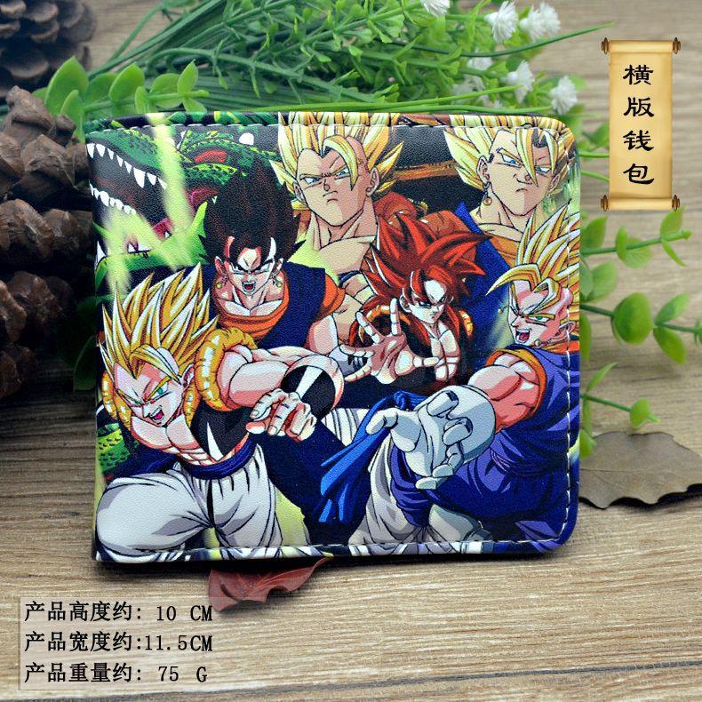 Кошелек Dragon Ball из аниме с держателем для ID-карты, поперечный, короткий, двойного сложения, из ПУ, кошелек для монет, зажим для денег, кошельки, подарки для косплея
