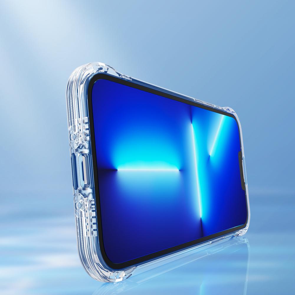 Case cover for iPhone 13 Pro armored case with hooks and stand transparent