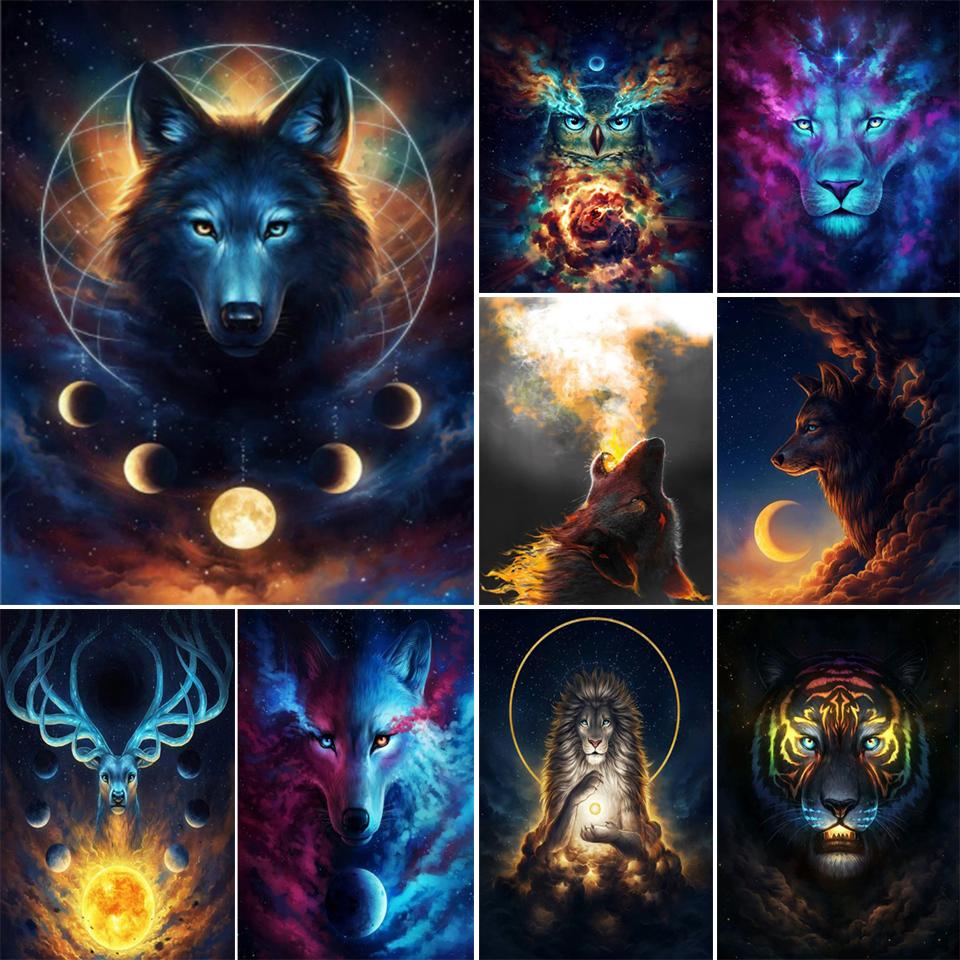 5D DIY Diamond Painting Fantasy Animal Cross Stitch Kit Full Diamond Embroidery Rhinestone Picture Mosaic Mosaic Home Decoration