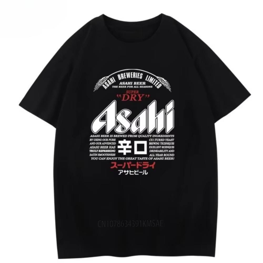Summer Bestseller Japan Asahi Beer Tshirt Asahi Japanese Beer Shortsleeved Japanese Loose Summer Unisex and WOMEN Couple Top