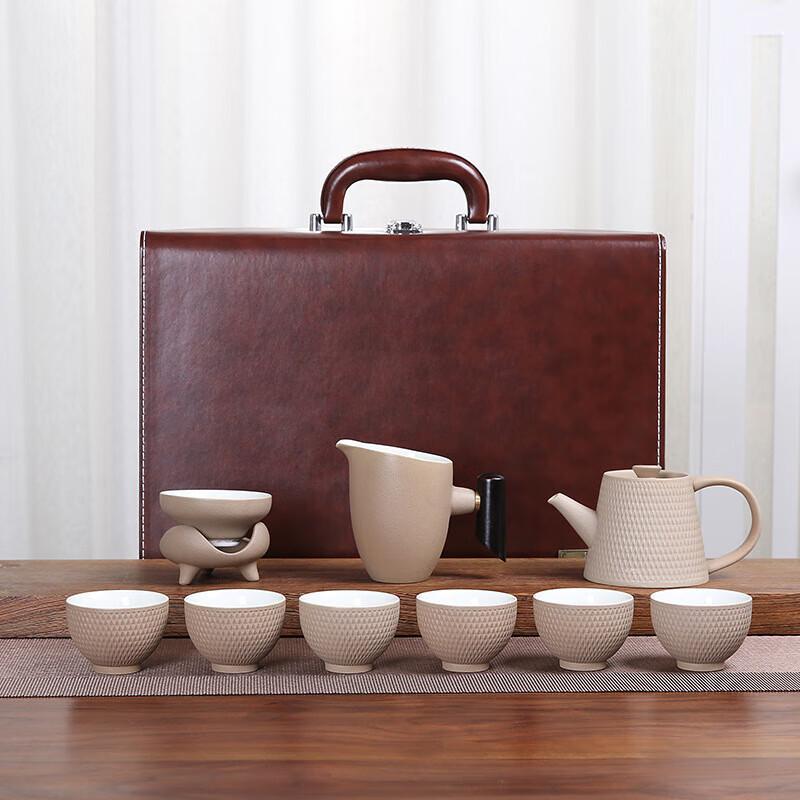 Chaxun Stone Glaze Black Pottery 10-Piece Tea Set