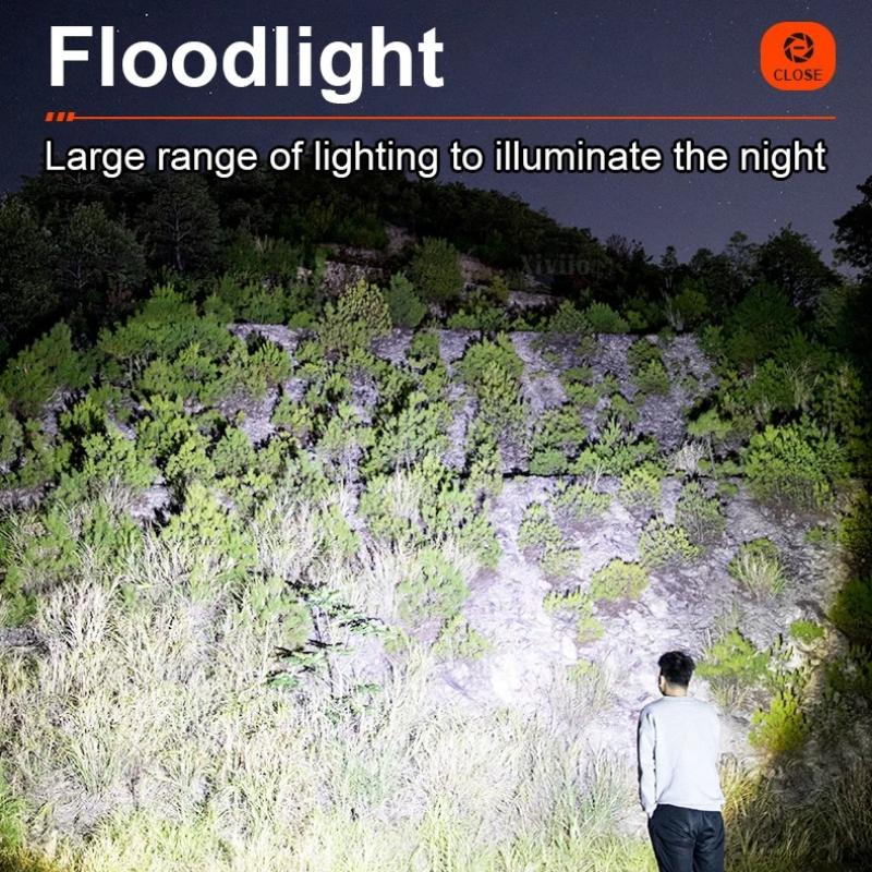 Мощные светодиодные фонари с большим радиусом действия 1500 м, супер яркий фонарь-факел, перезаряжаемый через Type-C, водонепроницаемый, для кемпинга на открытом воздухе