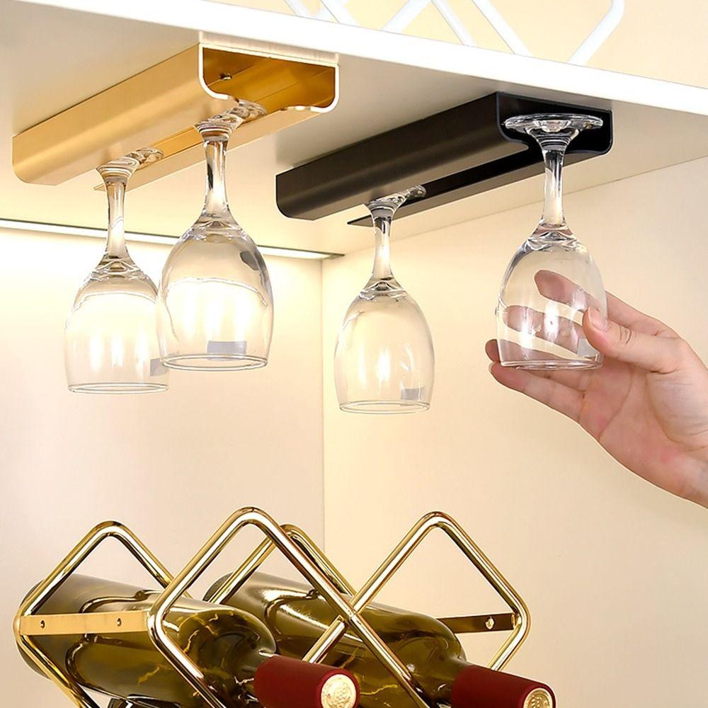 Aluminum Zinc Zinc Alloy Upside Down Shelf Hanging Inverted Goblets Rack Durable Bar Wine Glass Rack Kitchen