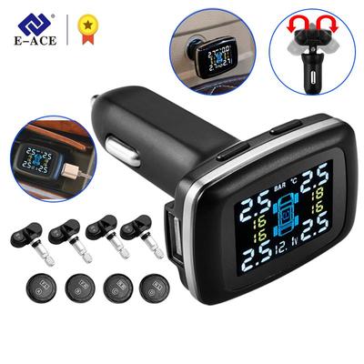 Автомобильная система контроля давления в шинах TPMS, интеллектуальный дисплей, система мониторинга сигнализации, зарядка через USB, автоматическая безопасность с 4 датчиками