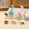 Cartoon Rotatable Car Ornament Resin Cute Cat Statue  Desk Display Decor