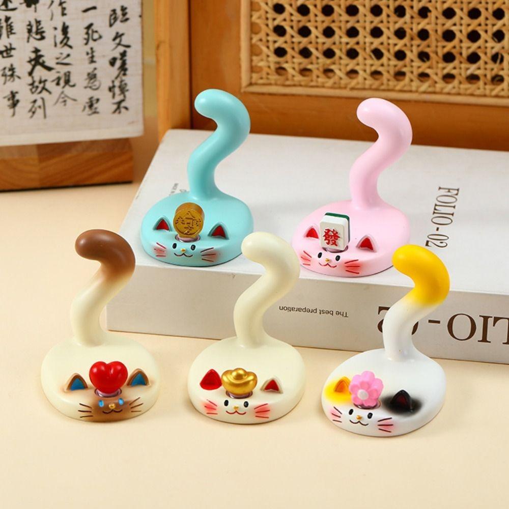 Cartoon Rotatable Car Ornament Resin Cute Cat Statue Desk Display Decor
